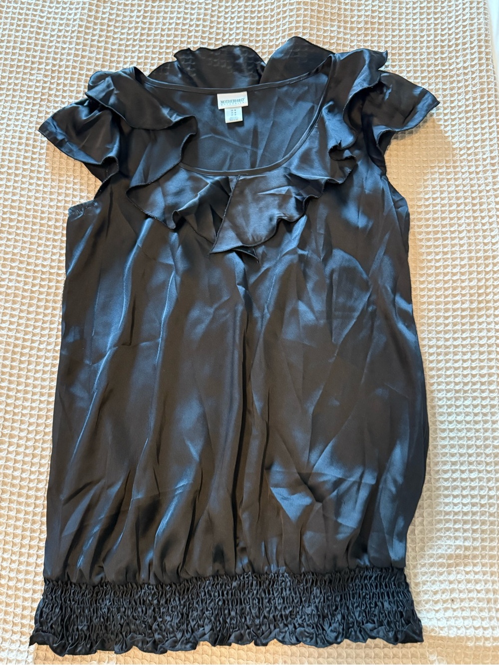 Motherhood Black Maternity Top with Satin Finish